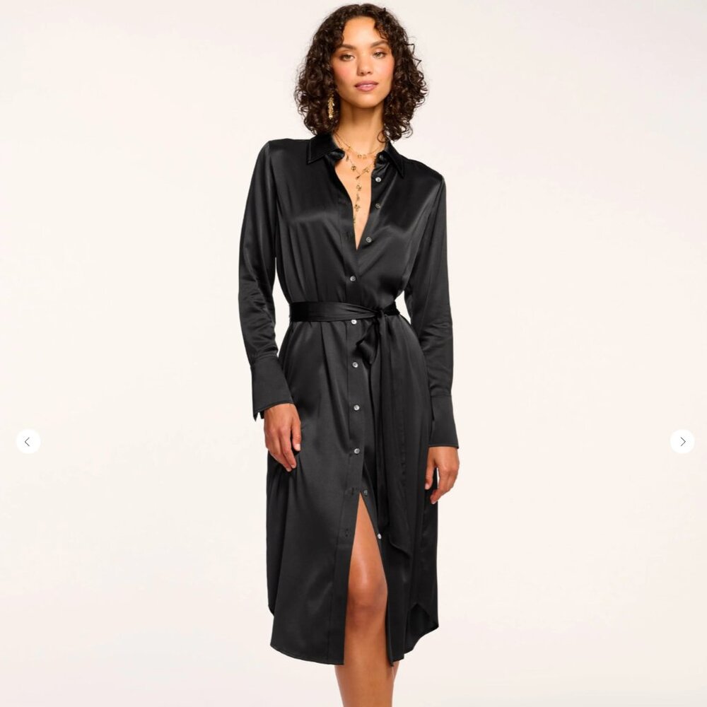 Vince Women's Long Sleeve Satin Shirt Dress